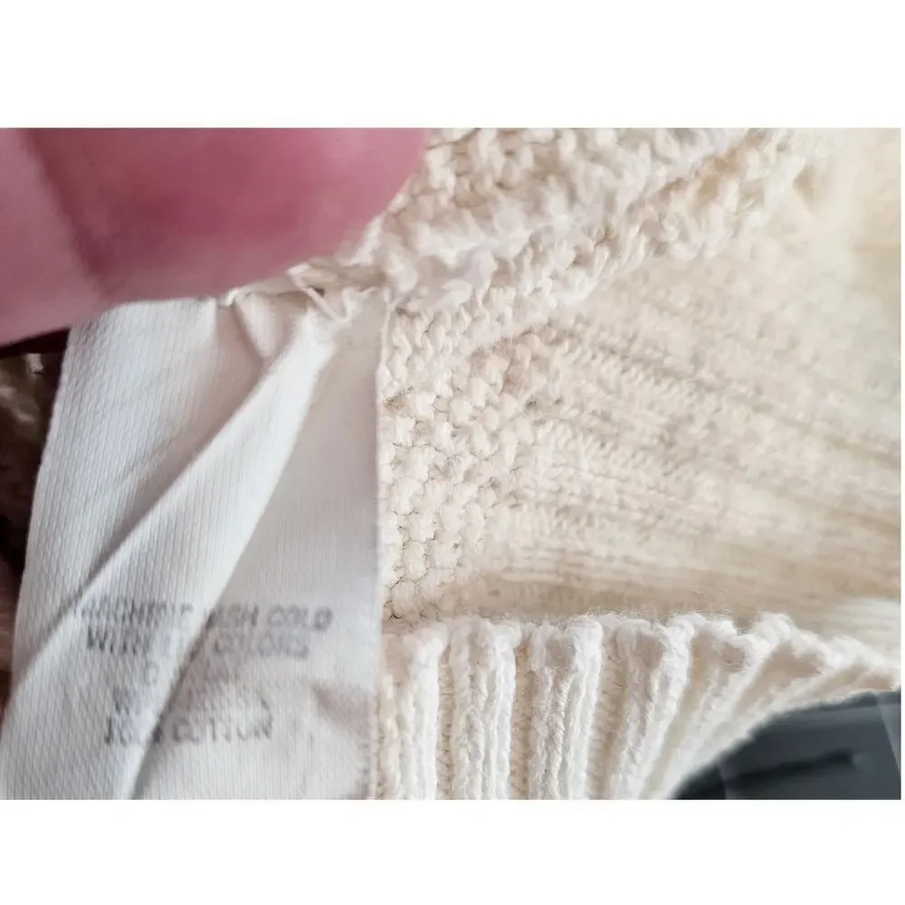 Vintage Wrangler Sweater Women Med White Floral Knit Twee Preppy Cottage 80s